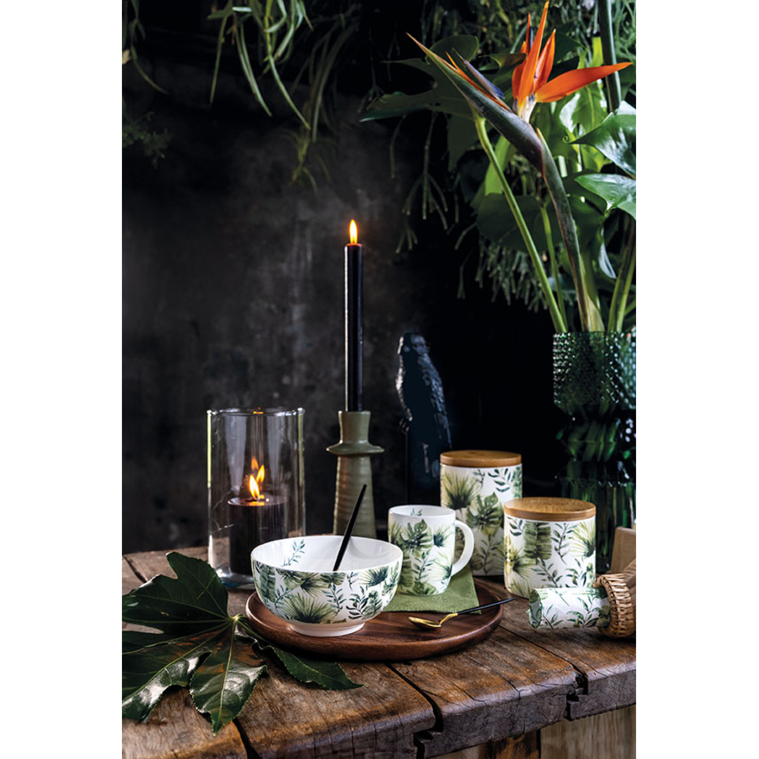 Чаша Jungle leaves white