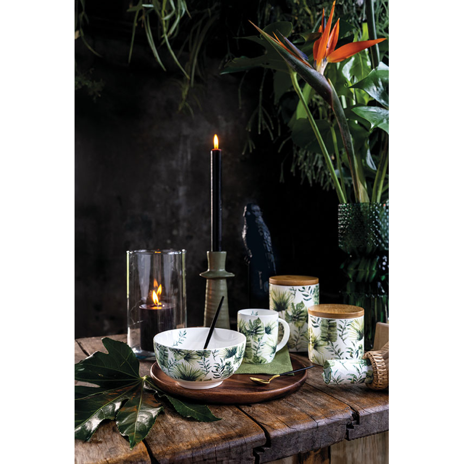 Чаша Jungle leaves white