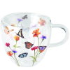 Двустенна стъклена чаша Butterfly garden white